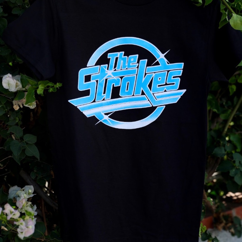 THE STROKES ROCK GRAPHIC BLUE LOGO TSHIRT